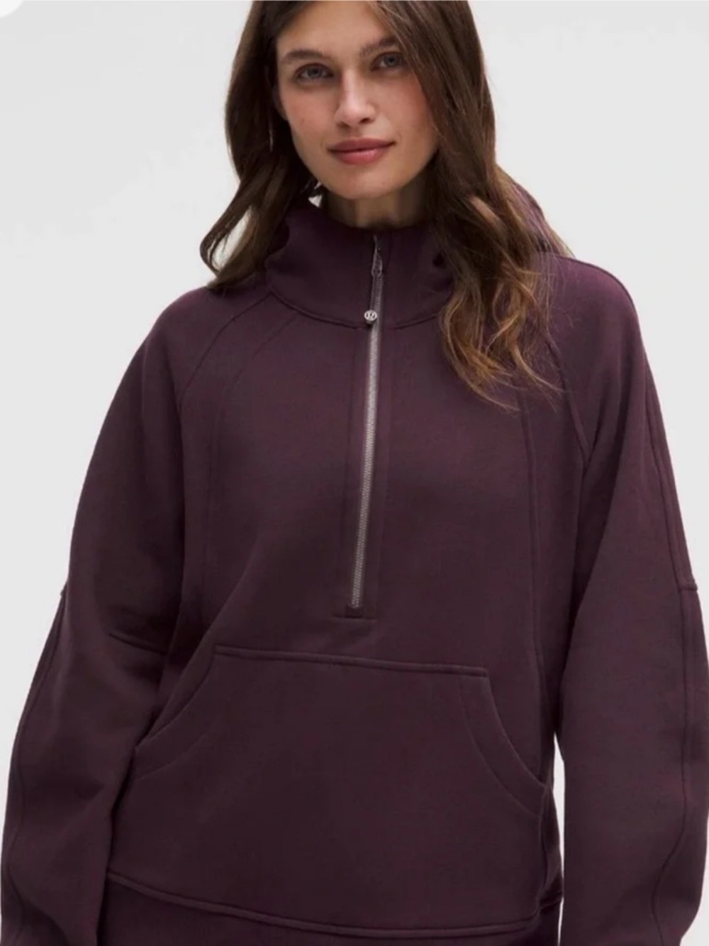 Lululemon Scuba hoodie Half-Zip Pullover Hoodie long in Black Plum XS/S